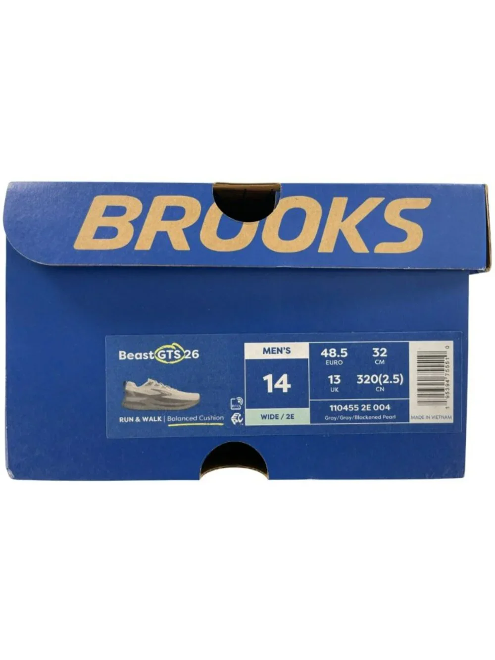 Brooks Beast GTS 26 Running Shoes Gray/Blackened Pearl Men's Size 14 Wide NEW